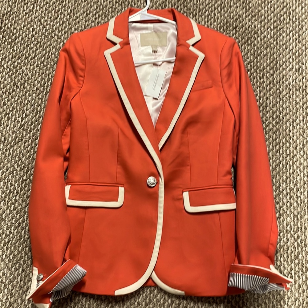 Brand New Banana Republic deep orange lined blazer